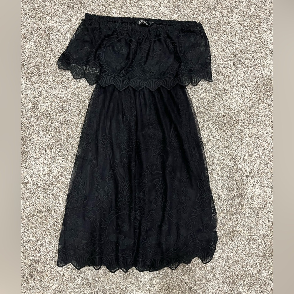 Express off the shoulder mini black dress